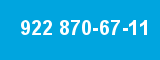 922 870-67-11 922 870-67-11